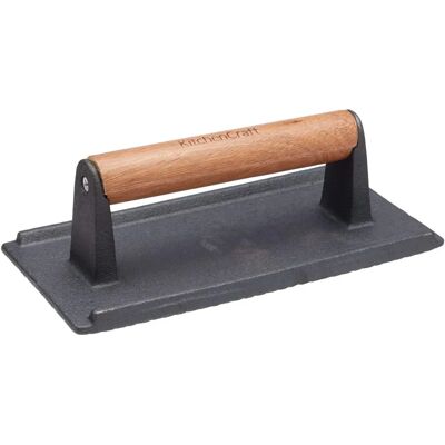 KitchenCraft Gietijzeren Grillpers - 21x11cm, Zwaar KitchenCraft Gietijzeren Grillpers - 21x11cm, Zwaar