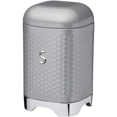 Lovello Retro Shadow Grey Textured Sugar Jar - Sugar Container Lovello Retro Shadow Grey Textured Sugar Jar - Sugar Container