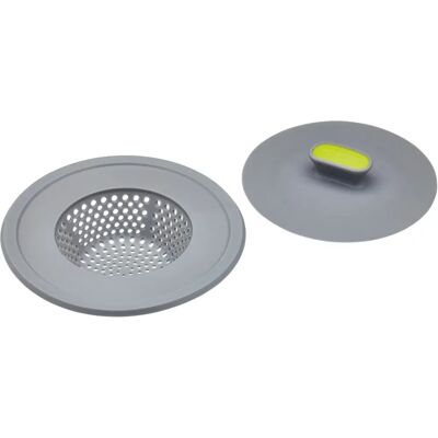 KitchenCraft Bouchon et Filtre pour Évier - Gris/Vert - 11.5cm KitchenCraft Bouchon et Filtre pour Évier - Gris/Vert - 11.5cm