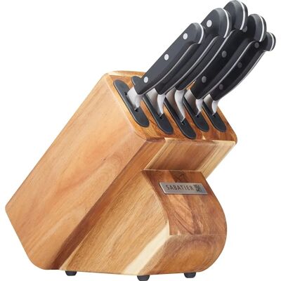 Sabatier Edgekeeper Self-Sharpening Knife Set - 5 Pieces with Acacia Sabatier Edgekeeper Self-Sharpening Knife Set - 5 Pieces with Acacia