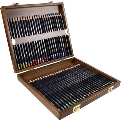 Derwent Studio Pencils 48 Wooden Box - Free 12" Manikin Derwent Studio Pencils 48 Wooden Box - Free 12" Manikin
