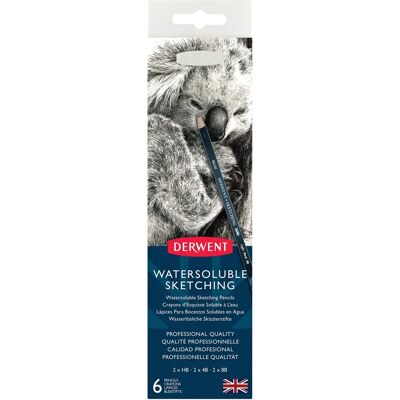 Derwent Watersoluble Sketching Pencils Set of 6 - Sketching Pencils Derwent Watersoluble Sketching Pencils Set of 6 - Sketching Pencils