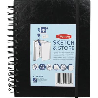Derwent A5 Sketch & Store Wire Bound Notepad - Sketch Book Derwent A5 Sketch & Store Wire Bound Notepad - Sketch Book
