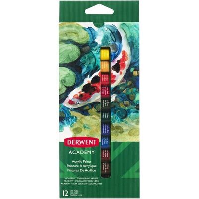 Derwent Acrylfarben - 12 ml, Mehrfarbige Tuben Derwent Acrylfarben - 12 ml, Mehrfarbige Tuben