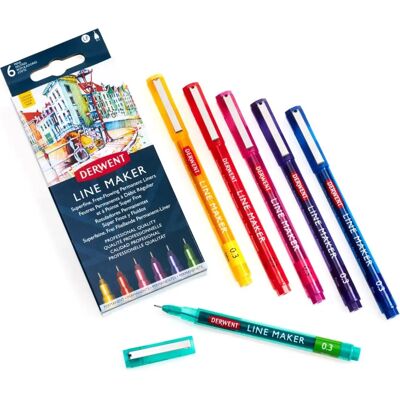 Derwent Professional Line Maker Drawing Pens - Assorted Ink Derwent Professional Line Maker Drawing Pens - Assorted Ink