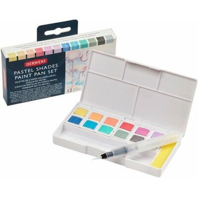 Derwent Pastel Shades Paint Set - Watercolour Paints 12 Colors Derwent Pastel Shades Paint Set - Watercolour Paints 12 Colors