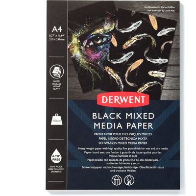 Derwent Czarny Mieszany Media A4 - Blok Papieru Derwent Czarny Mieszany Media A4 - Blok Papieru
