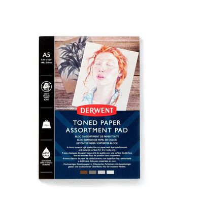 Derwent Mixed Toned Paper Sketch Drawing Pad - A5 Derwent Mixed Toned Paper Sketch Drawing Pad - A5