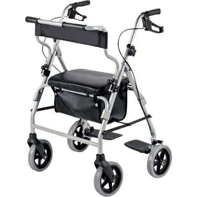 Homecraft Rollator - Silver - Lockable brakes - Height-adjustable footrests - Rollator Homecraft Rollator - Silver - Lockable brakes - Height-adjustable footrests - Rollator