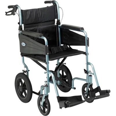 Days Days Escape Lite Manual Wheelchair - Silver Blue - Standard - Attendant Propelled - Wheelchair Days Days Escape Lite Manual Wheelchair - Silver Blue - Standard - Attendant Propelled - Wheelchair