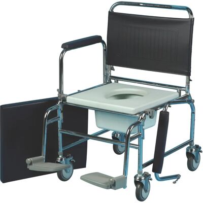 DMA 84518 Toilet Chair - Adjustable Height, Foldable Armrests, Removable Footrests DMA 84518 Toilet Chair - Adjustable Height, Foldable Armrests, Removable Footrests