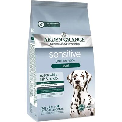 Arden Grange Sensitive Ocean White Fish & Potato 2kg - Dog Food Arden Grange Sensitive Ocean White Fish & Potato 2kg - Dog Food