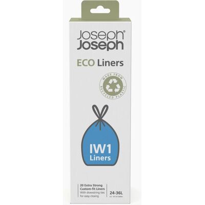 Joseph Joseph IW1 Eco Recycled Plastic Bin Liners - 20 pcs - Kitchen Waste Bags Joseph Joseph IW1 Eco Recycled Plastic Bin Liners - 20 pcs - Kitchen Waste Bags