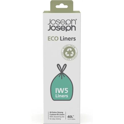 Sacchetti Eco Joseph Joseph IW5 - 20 Pezzi, 40L Grigio Sacchetti Eco Joseph Joseph IW5 - 20 Pezzi, 40L Grigio