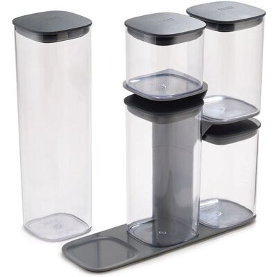 Joseph Joseph Podium Aufbewahrungsbehälter-Set - 5 Stück, Grau Joseph Joseph Podium Aufbewahrungsbehälter-Set - 5 Stück, Grau