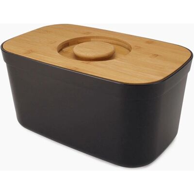 Joseph Joseph - Bread Bin - Noir - Couvercle bambou - Bread Bin - Publicité Joseph Joseph - Bread Bin - Noir - Couvercle bambou - Bread Bin - Publicité