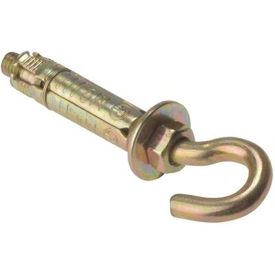 ForgeFix Yellow Zinc Hook Bolt M6 - Heavy Duty Fixing ForgeFix Yellow Zinc Hook Bolt M6 - Heavy Duty Fixing