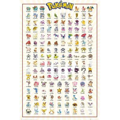 Pokémon Plakát Postavy Kanto 151 - Plakát Pokémon Plakát Postavy Kanto 151 - Plakát