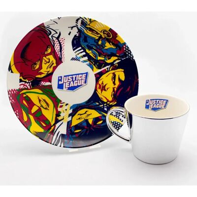 DC Comics Justice League Collector Plate & Mug Set - Mirror DC Comics Justice League Collector Plate & Mug Set - Mirror