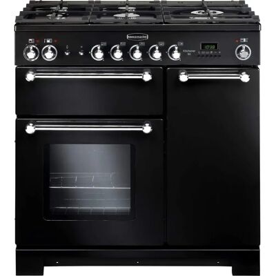 Rangemaster Kitchener 90cm Dual Fuel Range Cooker - Black/Chrome Rangemaster Kitchener 90cm Dual Fuel Range Cooker - Black/Chrome