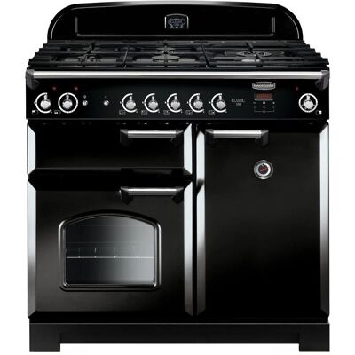 Rangemaster CLA100NGFBL/C - Black/Chrome - Range Cooker Rangemaster CLA100NGFBL/C - Black/Chrome - Range Cooker