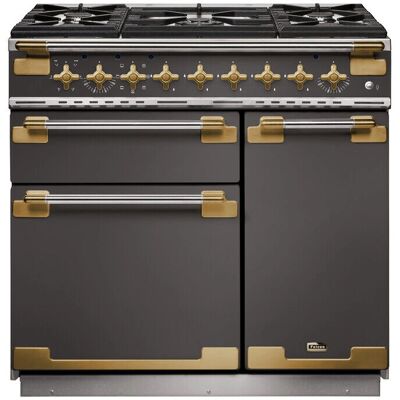 Falcon - Elise Luxe 90 Mixte - Slate - Brass - Cuisinière à four - Publicité Falcon - Elise Luxe 90 Mixte - Slate - Brass - Cuisinière à four - Publicité