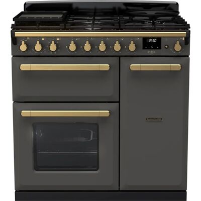 Rangemaster ESDL90DFPSLT/AB1 - Slate/Antique Brass - Range cooker Rangemaster ESDL90DFPSLT/AB1 - Slate/Antique Brass - Range cooker