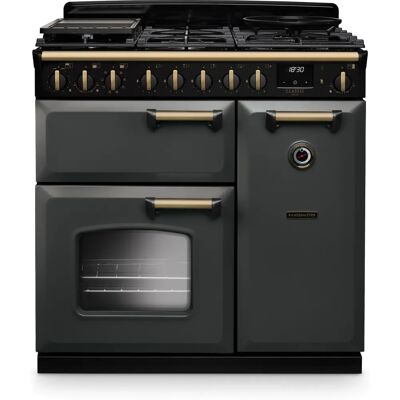 Rangemaster Classic Deluxe CLDL90DFPSLT/AB1 Slate Dual Fuel Range Cooker Rangemaster Classic Deluxe CLDL90DFPSLT/AB1 Slate Dual Fuel Range Cooker