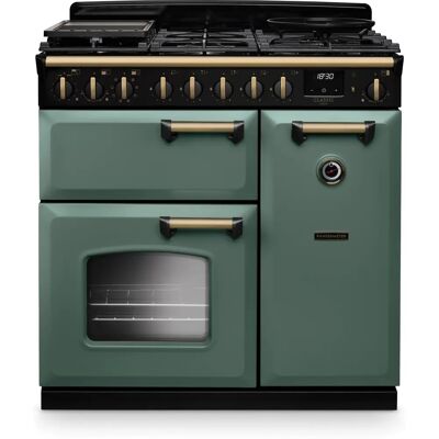 Rangemaster Classic Deluxe CLDL90DFPMGR/AB1 Dual Fuel Range Cooker - Mineral Green - Gas & Electric Rangemaster Classic Deluxe CLDL90DFPMGR/AB1 Dual Fuel Range Cooker - Mineral Green - Gas & Electric