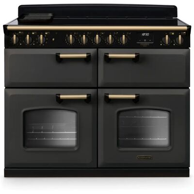 Rangemaster Classic Deluxe 110cm Induction Range Cooker - Slate with Antique Brass Trim Rangemaster Classic Deluxe 110cm Induction Range Cooker - Slate with Antique Brass Trim