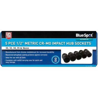 Juego de 5 llaves de impacto BlueSpot 01552 - 30-36mm Juego de 5 llaves de impacto BlueSpot 01552 - 30-36mm