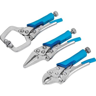 BlueSpot Mini Locking Pliers Set - Locking C Clamp - 3 pcs BlueSpot Mini Locking Pliers Set - Locking C Clamp - 3 pcs