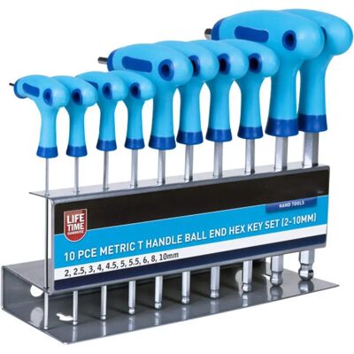 BlueSpot 12186 10-delig metrisch T-handle inbussleutelset BlueSpot 12186 10-delig metrisch T-handle inbussleutelset