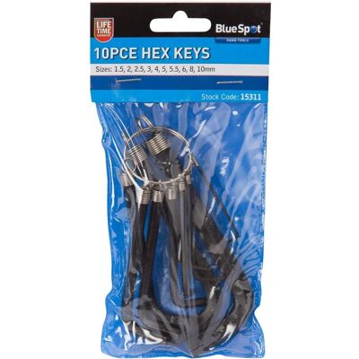 Jeu de clés hexagonales métriques BlueSpot Tools B/S15311 de 10 pièces 1,5-10mm - Publicité Jeu de clés hexagonales métriques BlueSpot Tools B/S15311 de 10 pièces 1,5-10mm - Publicité