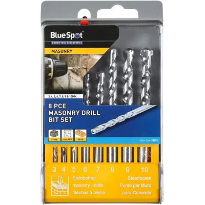Ensemble de forets pour maçonnerie BlueSpot Tools de 8 pièces - 3-10mm - Publicité Ensemble de forets pour maçonnerie BlueSpot Tools de 8 pièces - 3-10mm - Publicité