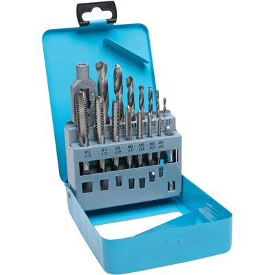Set di trapani e filettatrici BlueSpot 20512 - 15 pezzi Set di trapani e filettatrici BlueSpot 20512 - 15 pezzi