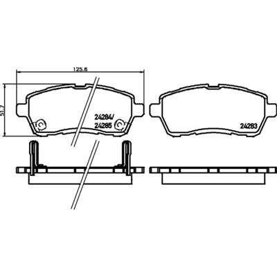 Daihatsu Brake Pads Set - Front - Compatible with Daihatsu Materia, Sirion, Ford Fiesta, Mazda Daihatsu Brake Pads Set - Front - Compatible with Daihatsu Materia, Sirion, Ford Fiesta, Mazda