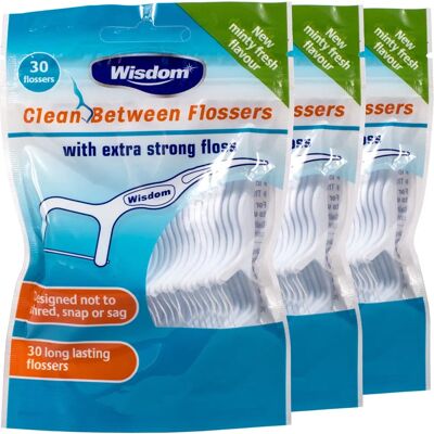WISDOM P shape clean between flossers - 30 Flossers WISDOM P shape clean between flossers - 30 Flossers