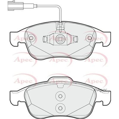 Apec Braking - Pad1795 - Front - Wear Indicator - Brake Pads Apec Braking - Pad1795 - Front - Wear Indicator - Brake Pads