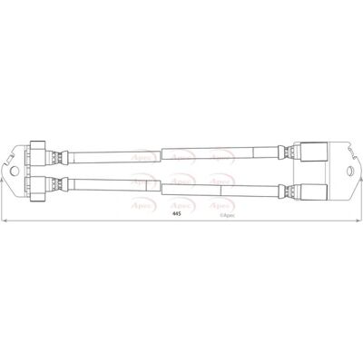 Apec Braking - Hos3798 - 445mm - Flexible rubber - Brake hose Apec Braking - Hos3798 - 445mm - Flexible rubber - Brake hose