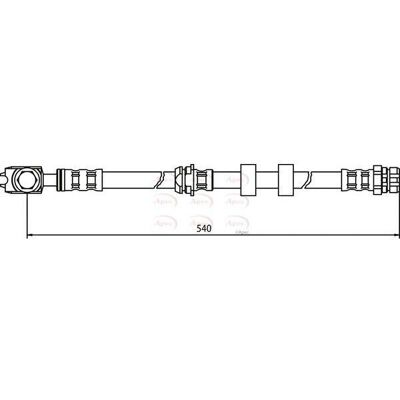 APEC - Hos3513 - 540mm - M10x1 Banjo - Brake Hose APEC - Hos3513 - 540mm - M10x1 Banjo - Brake Hose