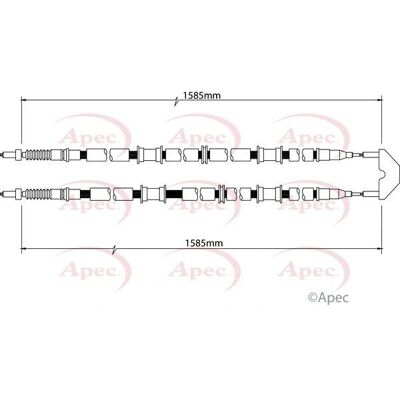Apec Handbrake Cable for Vauxhall Zafira Astra - Rear Left/Right - 1585mm Apec Handbrake Cable for Vauxhall Zafira Astra - Rear Left/Right - 1585mm