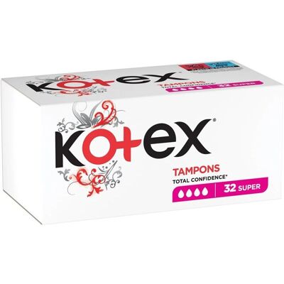 Kotex Super Tampons - Protezione per flusso abbondante Kotex Super Tampons - Protezione per flusso abbondante