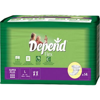 Depend Flex Super Plus L - Velikost L - 14 ks - Noční použití - Inkontinenční spodní prádlo Depend Flex Super Plus L - Velikost L - 14 ks - Noční použití - Inkontinenční spodní prádlo