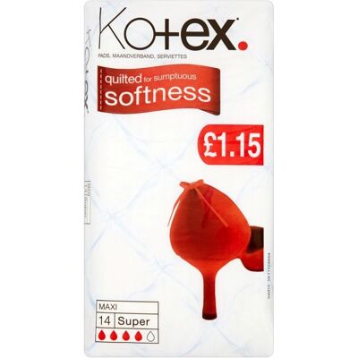 Kotex Maxi Super 14 Pads - Pads Kotex Maxi Super 14 Pads - Pads