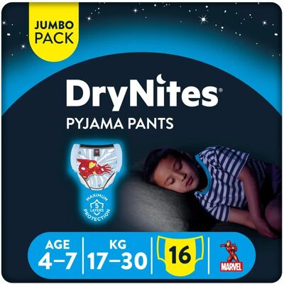Cuecas absorventes DryNites para crianças - 16 unidades Cuecas absorventes DryNites para crianças - 16 unidades