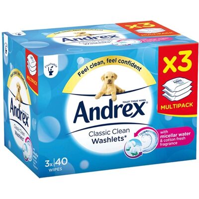Andrex 3-Pack Classic Clean Washlets - Washlets Andrex 3-Pack Classic Clean Washlets - Washlets