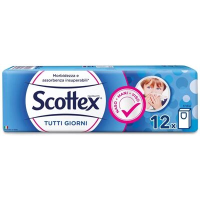 Fazzoletti Scottex - Confezione da 12 - Morbidi e Assorbenti Fazzoletti Scottex - Confezione da 12 - Morbidi e Assorbenti