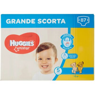 Huggies Unistar Couches - Taille 5 (11-25 Kg) - Protection totale - Publicité Huggies Unistar Couches - Taille 5 (11-25 Kg) - Protection totale - Publicité