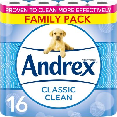 Andrex - Classic Clean - 16 rolls - Toilet paper Andrex - Classic Clean - 16 rolls - Toilet paper